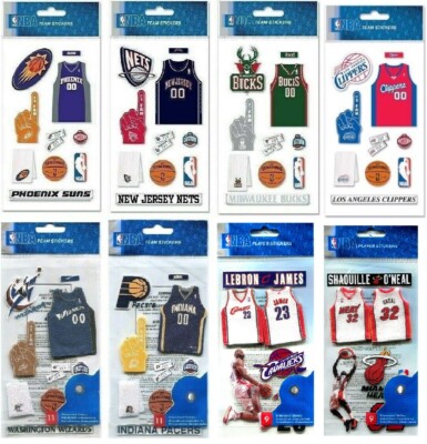 NBA Scrapbook Stickers 3-D Jolees Basketball CHOOSE your favorite TEAM OR PLAYER