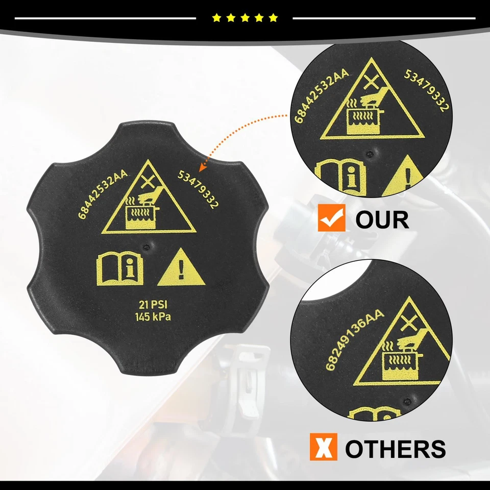 Tapa de recuperación de refrigerante de radiador 68442532AA para Jeep Grand Cherokee 2016-2021 negra Foto 4 de 4