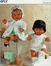 #149 Doll Prem Baby H12" 4ply 6piece Set Coat Dress Jumper Knitting Pattern COPY
