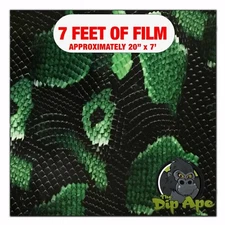 Hydrographic film Green Boa Snake Skin hydro dip dipping 7' x 20"