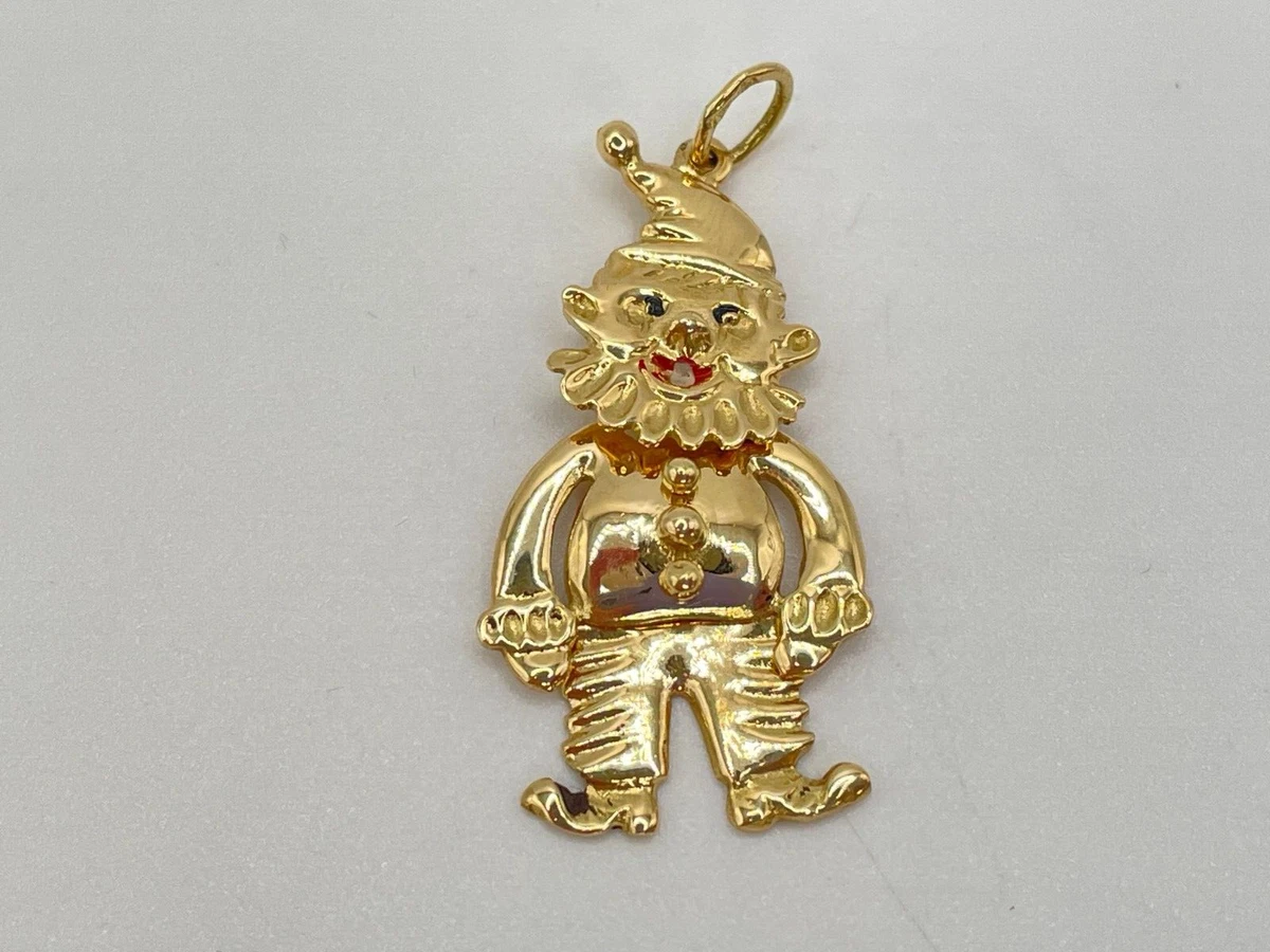 18ct Gold Moveable Santa Elf Helper Pendant Charm. Goldmine Jewellers