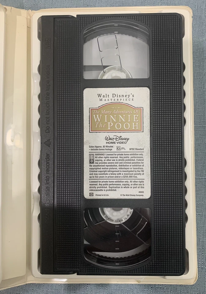 Disney's The Many Adventures of Winnie the Pooh VHS 1996 Masterpiece 7074 - Image 2 of 4