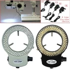 Adjustable 144 LED Bulb Microscope Ring Light Illuminator Lamp US/UK/EU/AU Plug
