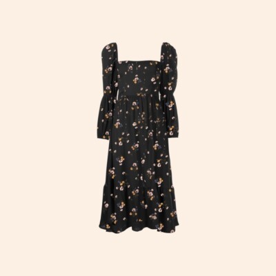 NWT $278 Reformation Mica Dress Evita Black Floral Midi Long Sleeve Petite 4P | eBay NWT $278 Reformation Mica Dress Evita Black Floral Midi Long Sleeve Petite 4P | eBay
