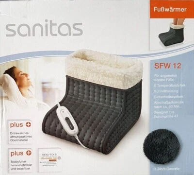 SANITAS Fußwärmer SFW 12 Schnellheizfunktion Teddyfutter 6 Temperaturstufen warm