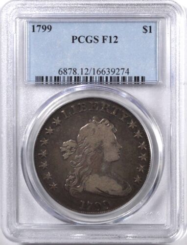 1799 DRAPED BUST DOLLAR S$1 PCGS F 12