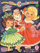 VINTAGE ORG 1965 MISS CHRISTMAS PAPER DOLL CUTE UNCUT LASER REPRODUCTION NO1BEST