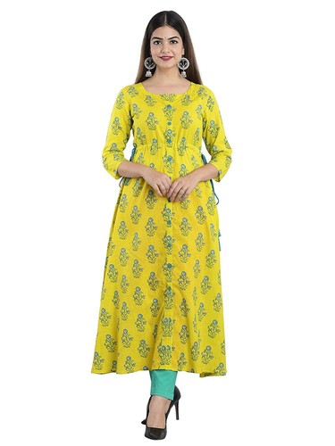 Indian Women Cotton A-Line Kurta Kurti 