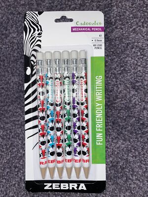 Zebra Cadoozles Fun Mechanical 0.9mm Pencils 6 pack