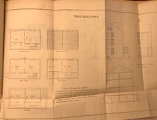 Dessin 1848 : US Navy Philadelphia, PA Plan pour maisons d'officiers - Ancien