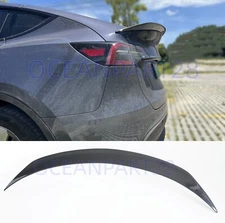 For 2020-2024 Tesla Model Y V Sport Carbon Fiber Style Rear Trunk Spoiler Wing