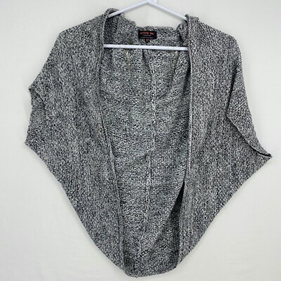 Active USA Womens Size Small Medium Cocoon Cardigan Sweater Black White Marled