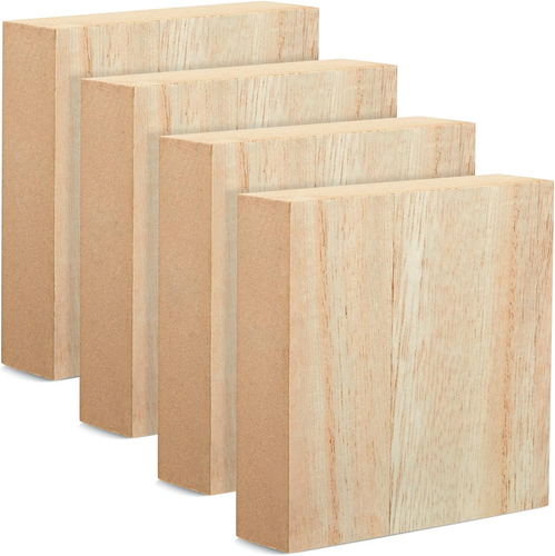 Unfinished MDF Wood Blocks for Crafts 1 in Thick Wooden Square Blocks (4x4 i USA