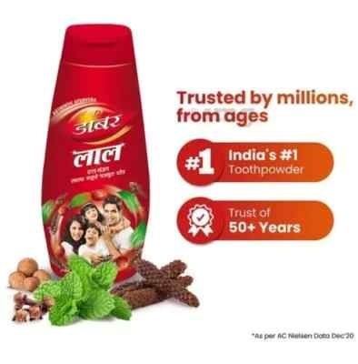 Dabur Lal Dant Manjan Protects teeth from oral cavity and tooth decay tartar