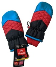 Vtg 90s Hanes Child's Mittens Nylon Puffy Snow Ski Waterproof NOS RARE 3-6yrs