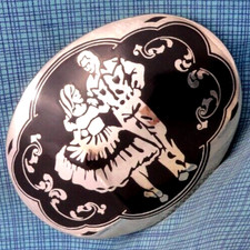 Square Dancing Belt Buckle Western Country Music Inlay Chrome Vtg 70s ADM.NOX824