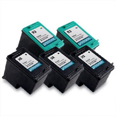 5 Recycled HP 92 93 Ink Cartridge C9362WN C9361WN PhotoSmart C3100 C3183 Printer