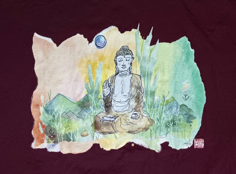 Vintage Buddha t-shirt Buddhism religion meditation peace