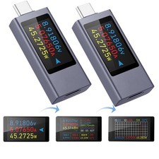 2 PCS USB C Power Meter Tester Digital Multimeter Voltage Current DC430V