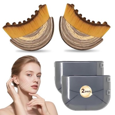 2 PCS Lymphatic Contour Face Brush, Lymphatic Drainage Massager, Ergonomic Face