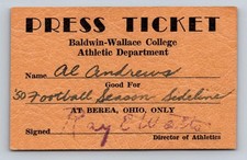 1950 Don Shula Scores Winning Touchdown College Football Pass Ticket