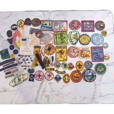Lot of 112 Pc Boy Scout Patches Badges Pins Misc 1970s Vintage