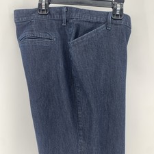 Lee Pants Womens 14 Long Relaxed Fit Straight Flat Front Casual Denim Trousers