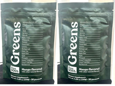 2x Daily Super Greens Powder in Mango Flavor Free Soul 30 portion 5.29oz each