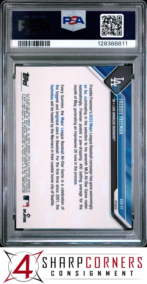 2023 TOPPS NOW MLB ALL-STAR GAME SELECTIONS #ASGFF FREDDIE FREEMAN POP 2 PSA 10 - Image 2 of 2