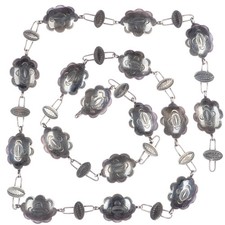32" 30's-40's Navajo slim sterling silver link concho belt/hatband