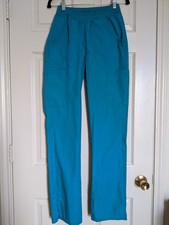Cherokee Workwear WW210T Tall Scrub Pants TLBW Teal Blue Elastic Waist XS
