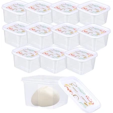 Pizza Dough Proofing Box - Set of 12 Stackable Container with Lid for Family