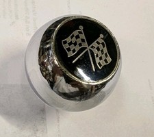 Nos Amco Cross Flags Shift Knob 3-4-speed Shifter Ball 8140-2 716 X 20 X-flags