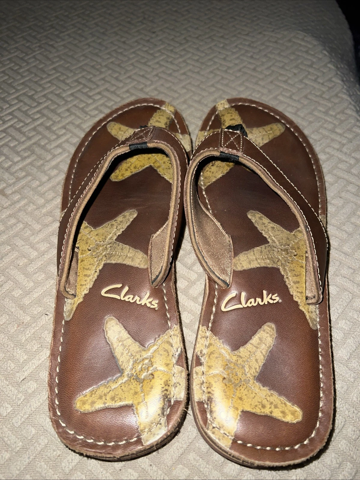 Sandali infradito Clarks 72252 pelle stelle marine tropicali tanga donna 8 1 2