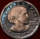 Uncirculated Proof 1980-S San Francisco Mint Susan B. Anthony Clad Dollar — photo 1