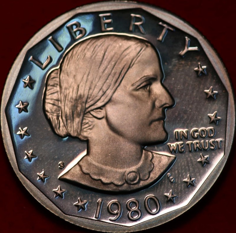 Uncirculated Proof 1980-S San Francisco Mint Susan B. Anthony Clad Dollar