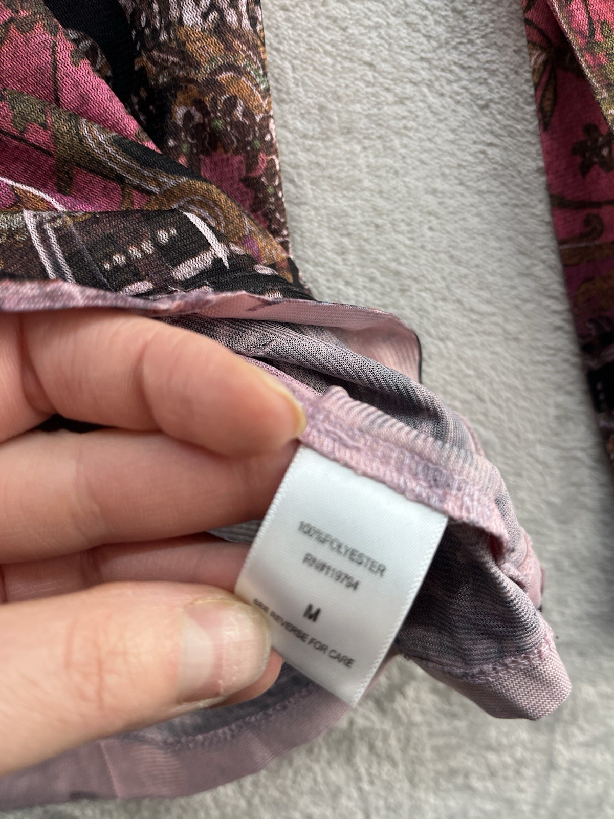 World Unity Patterned Top Womens Size Medium Flor… - image 4