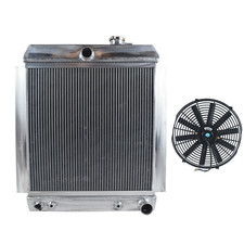 Für 1947-1954 48 49 CHEVY GMC TRUCK PICKUP 3100 3800 AT Aluminum Kühler&14"Fan
