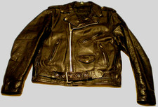 ECHLES LEATHER Vtg CLASSIC BIKER Cafe Racer Size 42 Germany MOTORCYCLE JACKET