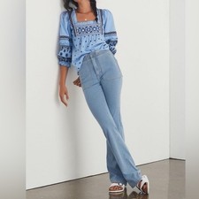 Anthropologie Pilcro High Rise Trouser Bootcut Jeans Womens 8 Boho Western Denim