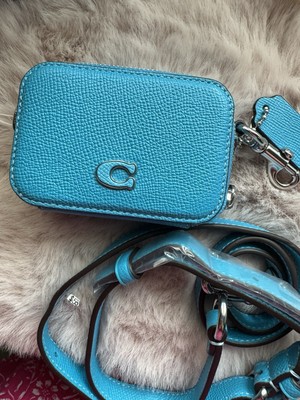 Coach Crossbody Pouch in Crossgrain Leather CP271 - montero blue