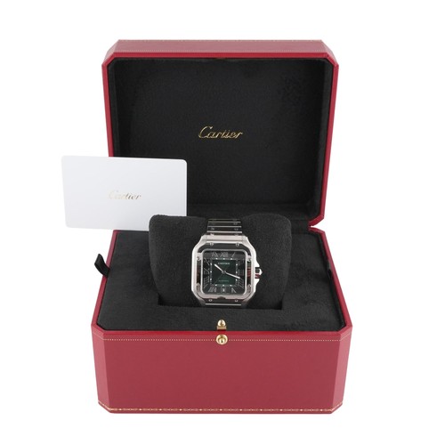 Cartier WSSA0062 Santos Large Green Dial Stainless Steel Box and Papers 2026