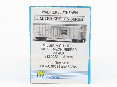 HO Walthers/Athearn Kit 932-9032 Miller High Life 50' Mech Reefers 3-Pack SEALED