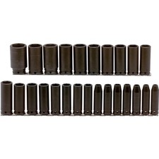 Proto J74216 12 Drive 25 Piece Metric Deep Impact Socket Set - 6 Point
