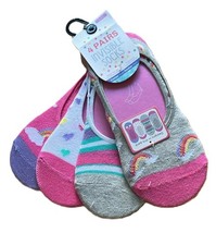Girls 4 Pack Secret Invisible Hidden Trainer Socks Size 4 - 5  1/2 Rainbow
