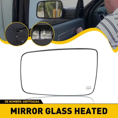 Mirror Glass For 2011-2022 1500 Ram 2011-2018 Ram 2500 Left Driver Side Heated
