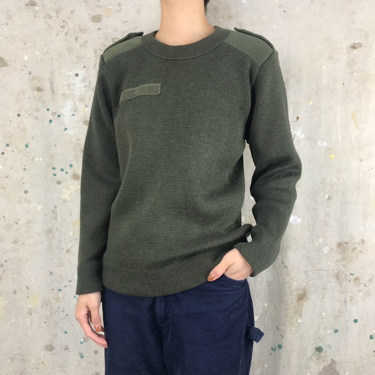vintage 1980s French army sweater jumper pullover sweatshirt