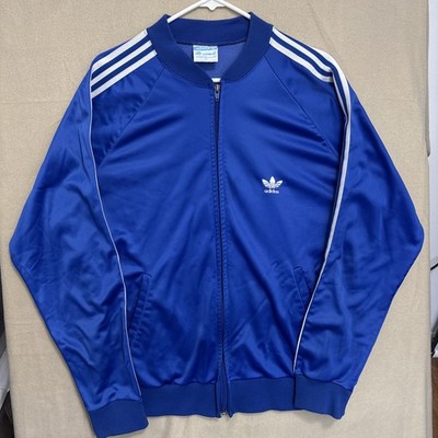 Vtg. Adidas Track Jacket Mens XL Blue ATP  Keyrolan 80s Full Zip Made in USA (Z2