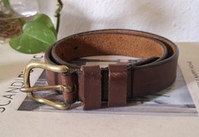 Coach Kids 26" Brown Belt Tanned Cowhide Leather Brass Buckle