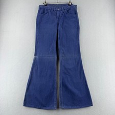 Vintage Levis Jeans Womens fits 30x30 Big Bell Bottoms Moleskin Cotton Big E 70s